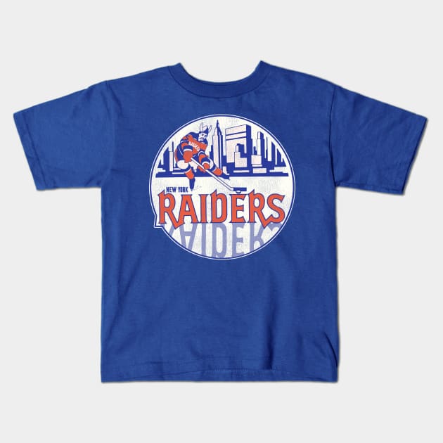 Defunct New York Raiders Hockey Team Kids T-Shirt by Defunctland